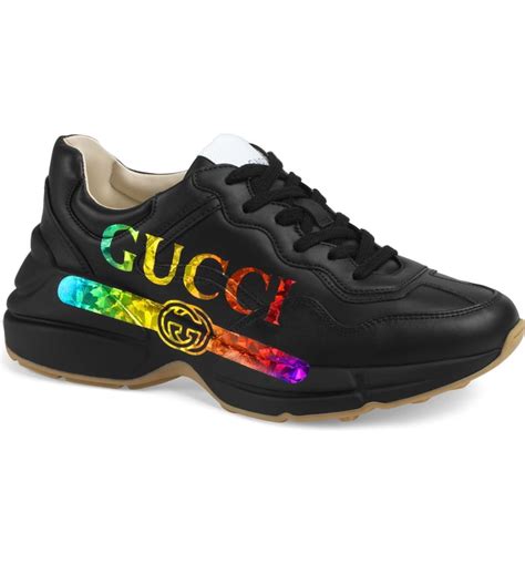 gucci shoes black rainbow|gucci rhyton sneakers outfit.